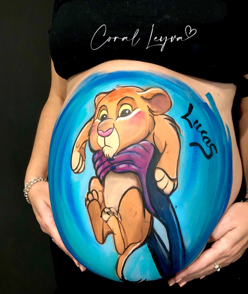 bellypainting dibujo simba rey leon embarazada